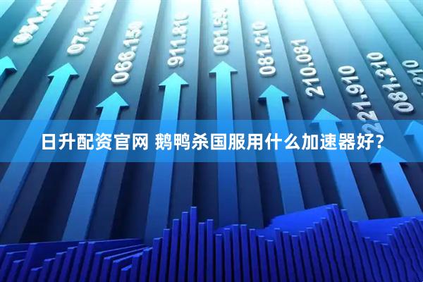 日升配资官网 鹅鸭杀国服用什么加速器好?